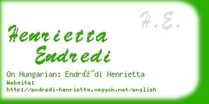 henrietta endredi business card